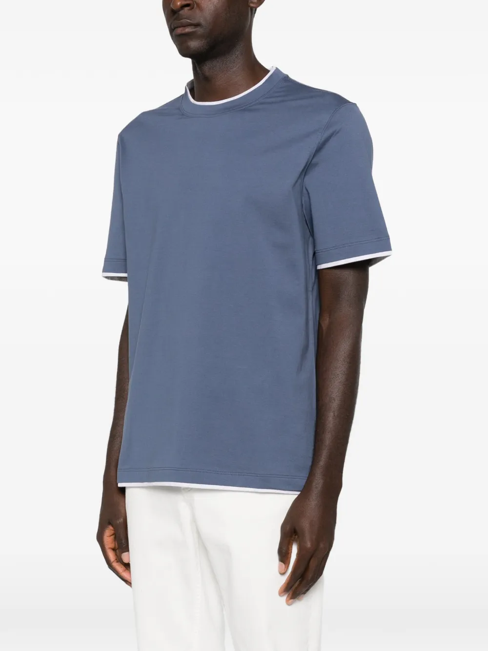 Brunello Cucinelli T-shirt met ronde hals Blauw
