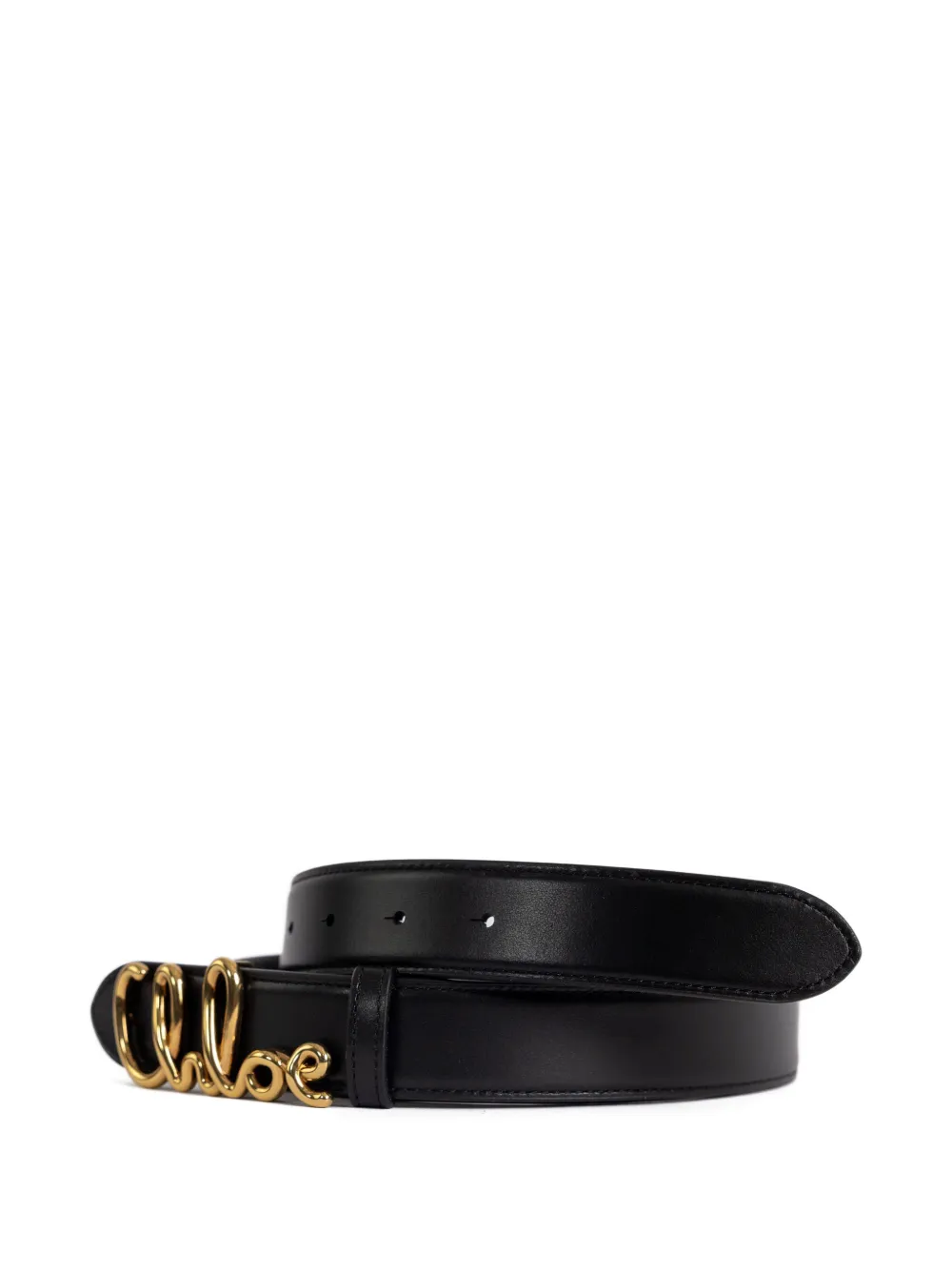 Chloé logo-buckle leather belt - Zwart