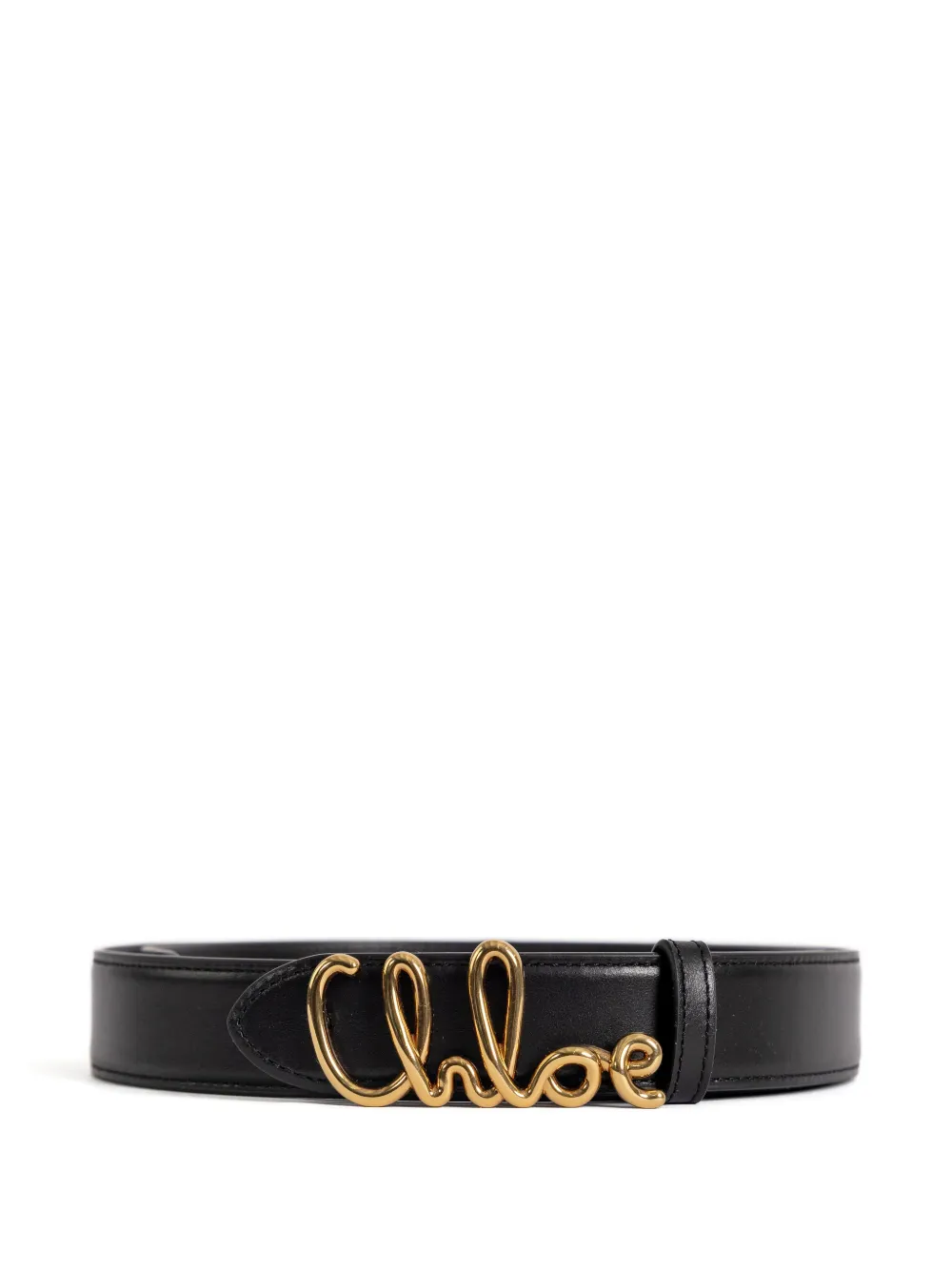 Chloé logo-buckle leather belt - Nero