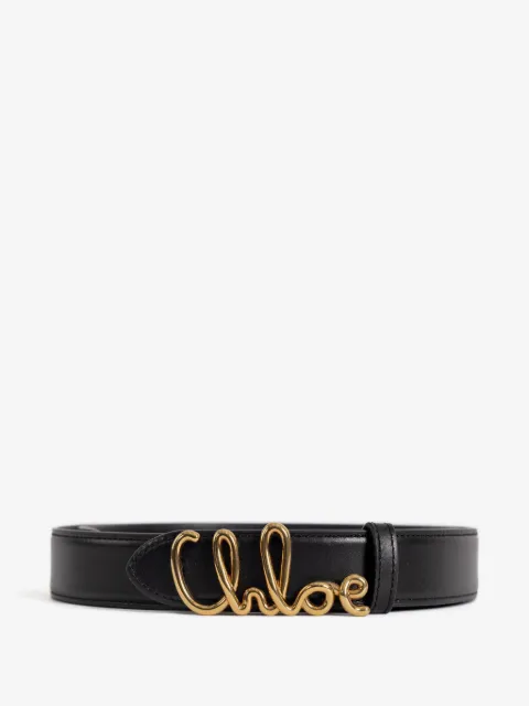 Chloé 로고 버클 레더 벨트