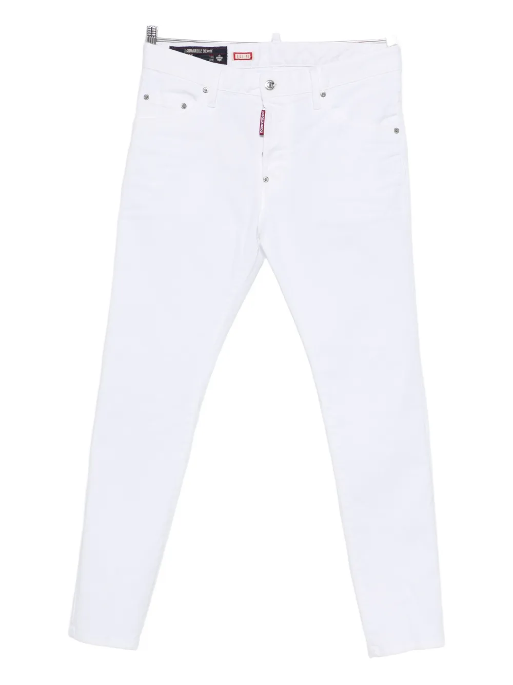DSQUARED2 Skater rivet cotton skinny jeans - Bianco