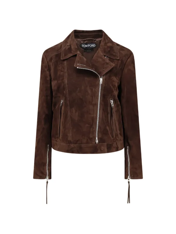 Tom Ford Suede Biker Jacket in Brown