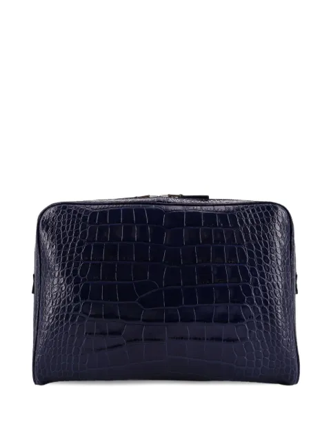 TOM FORD embossed-leather zip laptop bag