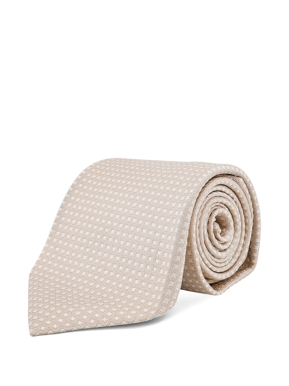 Tom Ford Square-pattern Silk Tie In Neutral