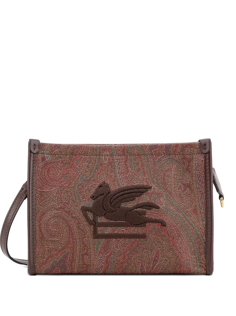 Etro Paisley-pattern Logo-embroidered Clutch Bag In Multi