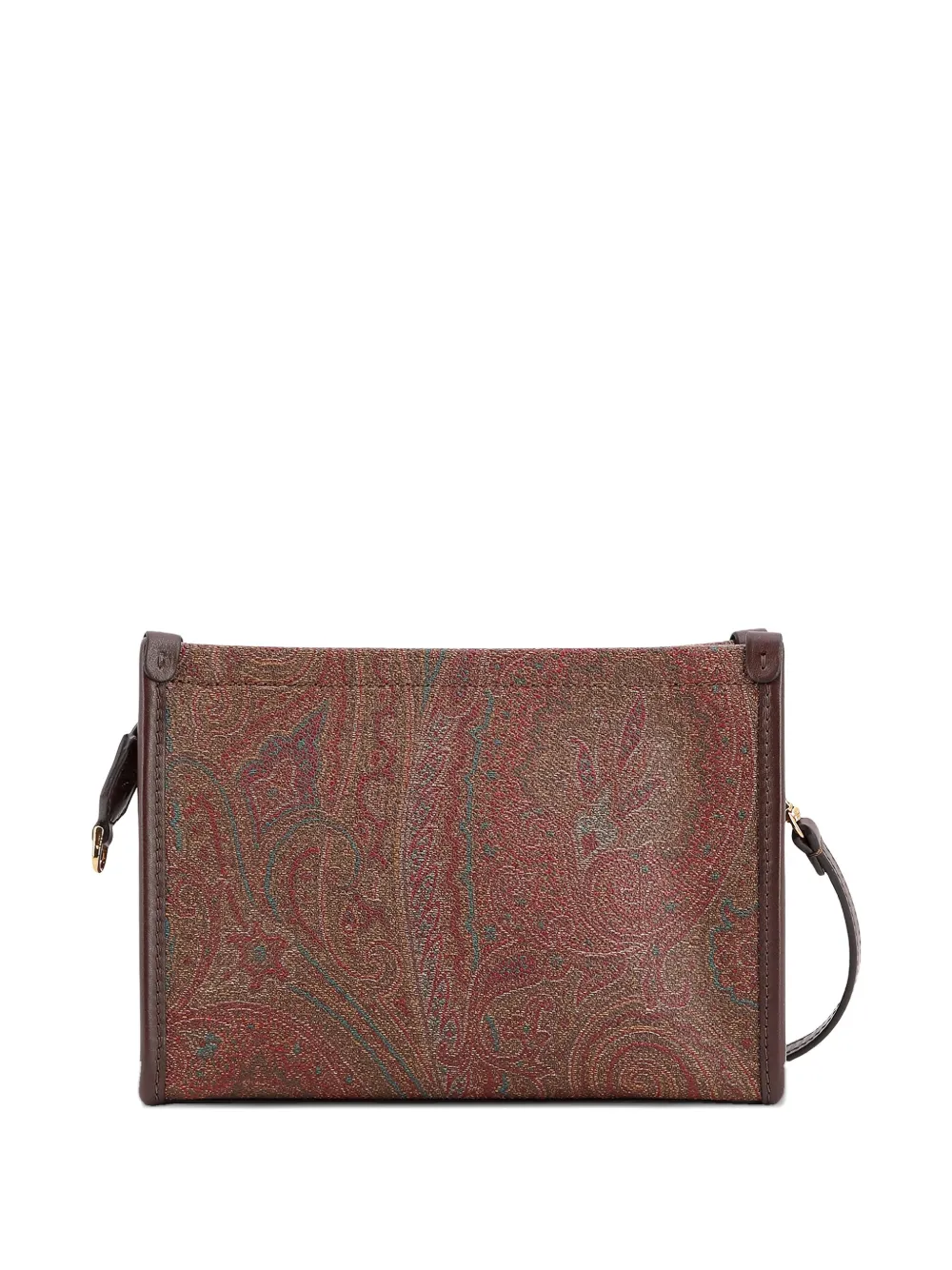 ETRO paisley-pattern logo-embroidered clutch bag - Rood