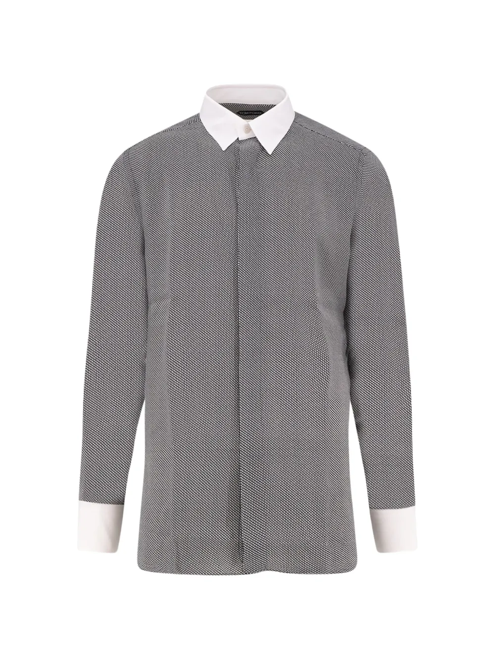 TOM FORD patterned concelad-fastening shirt - Nero