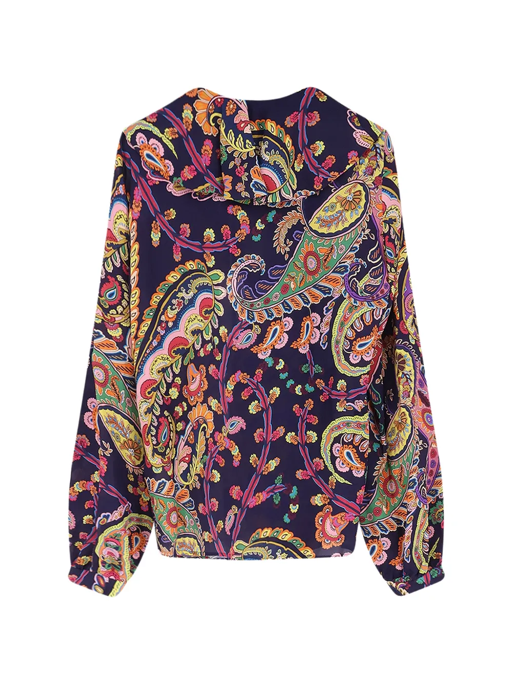  Etro Ruffled Paisley Blouse - Blue 