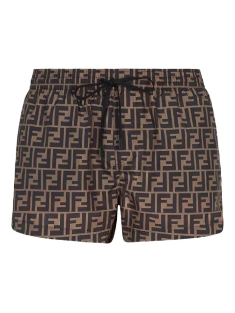 FENDI FF-motif drawstring swim shorts