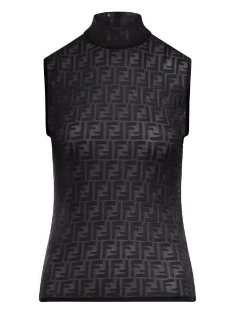 FENDI high-neck patterned top