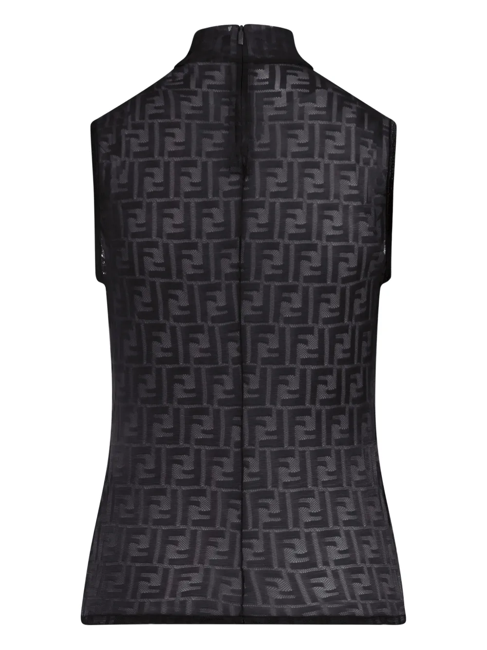 Fendi High-neck Patterned Top In Black