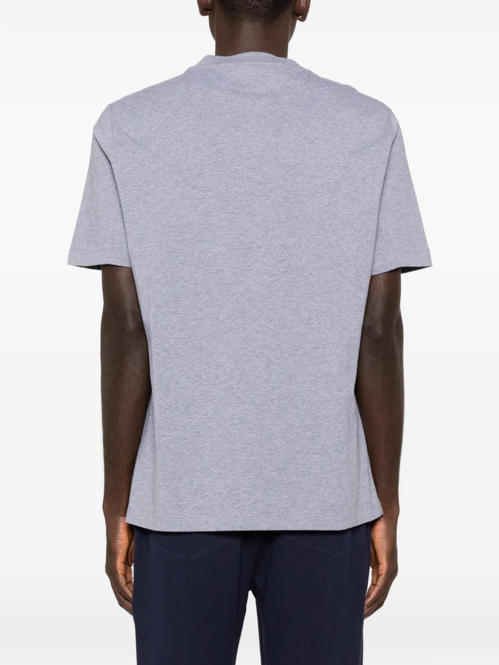Brunello Cucinelli Jersey T-shirt met ronde hals en logo Grijs