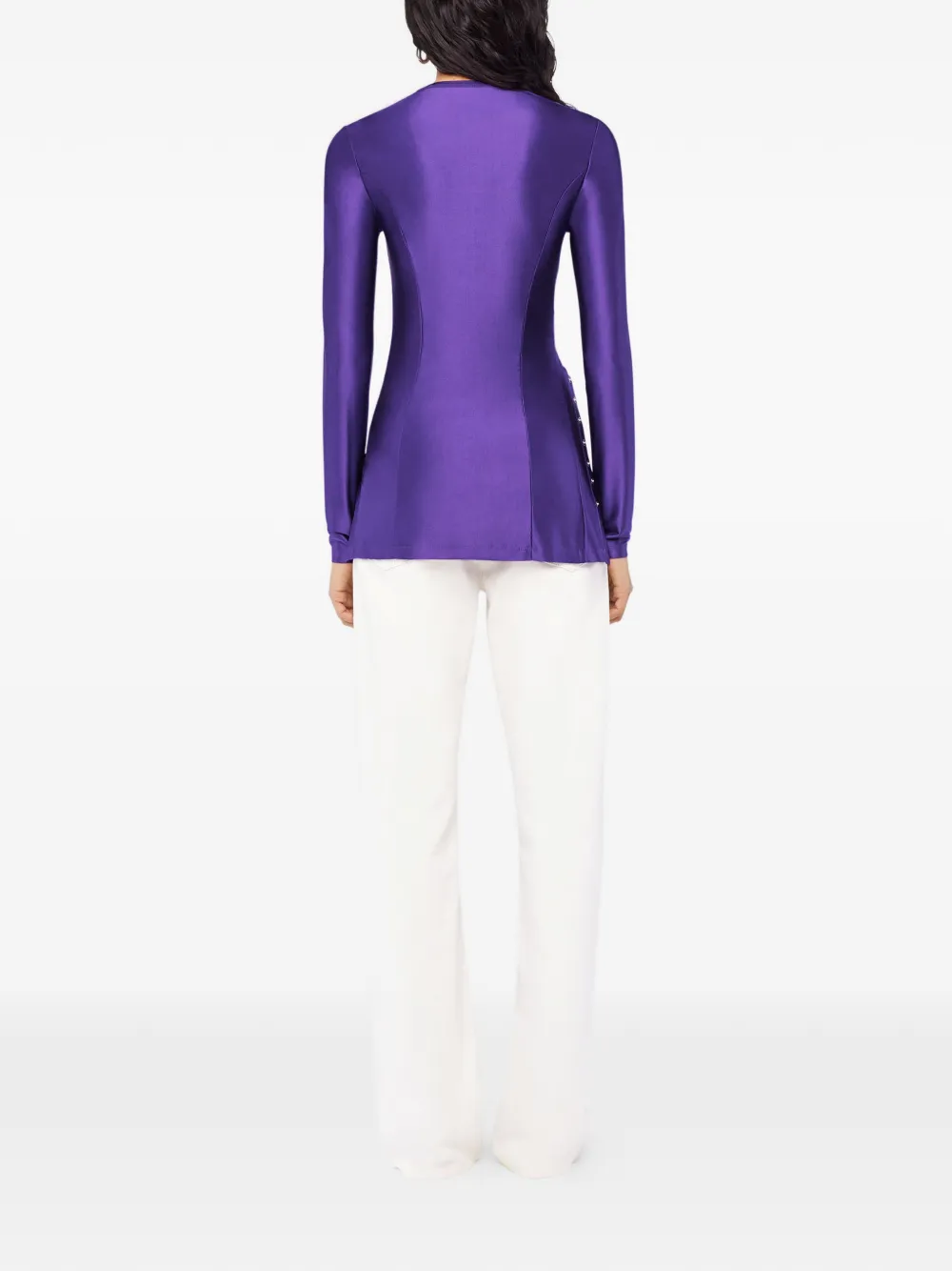  Rabanne Draped Snap-fastening Top - Purple 