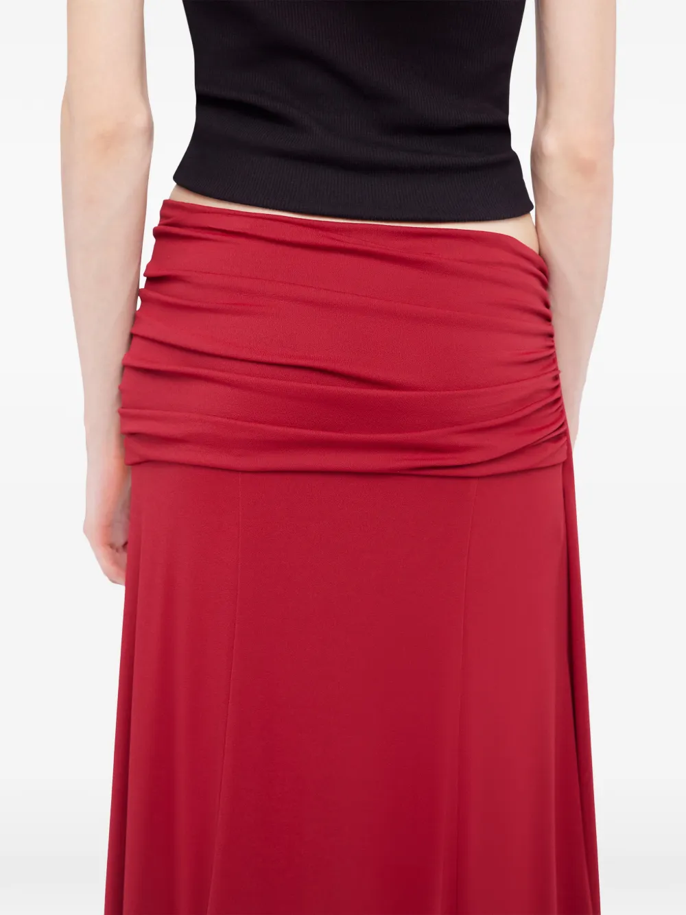 Rabanne Maxi-rok met ruches Rood