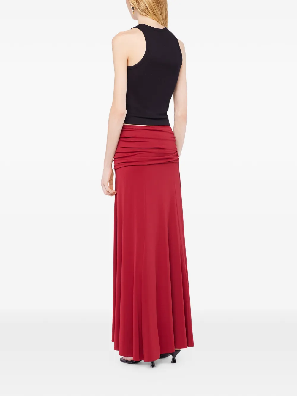 Rabanne Maxi-rok met ruches Rood