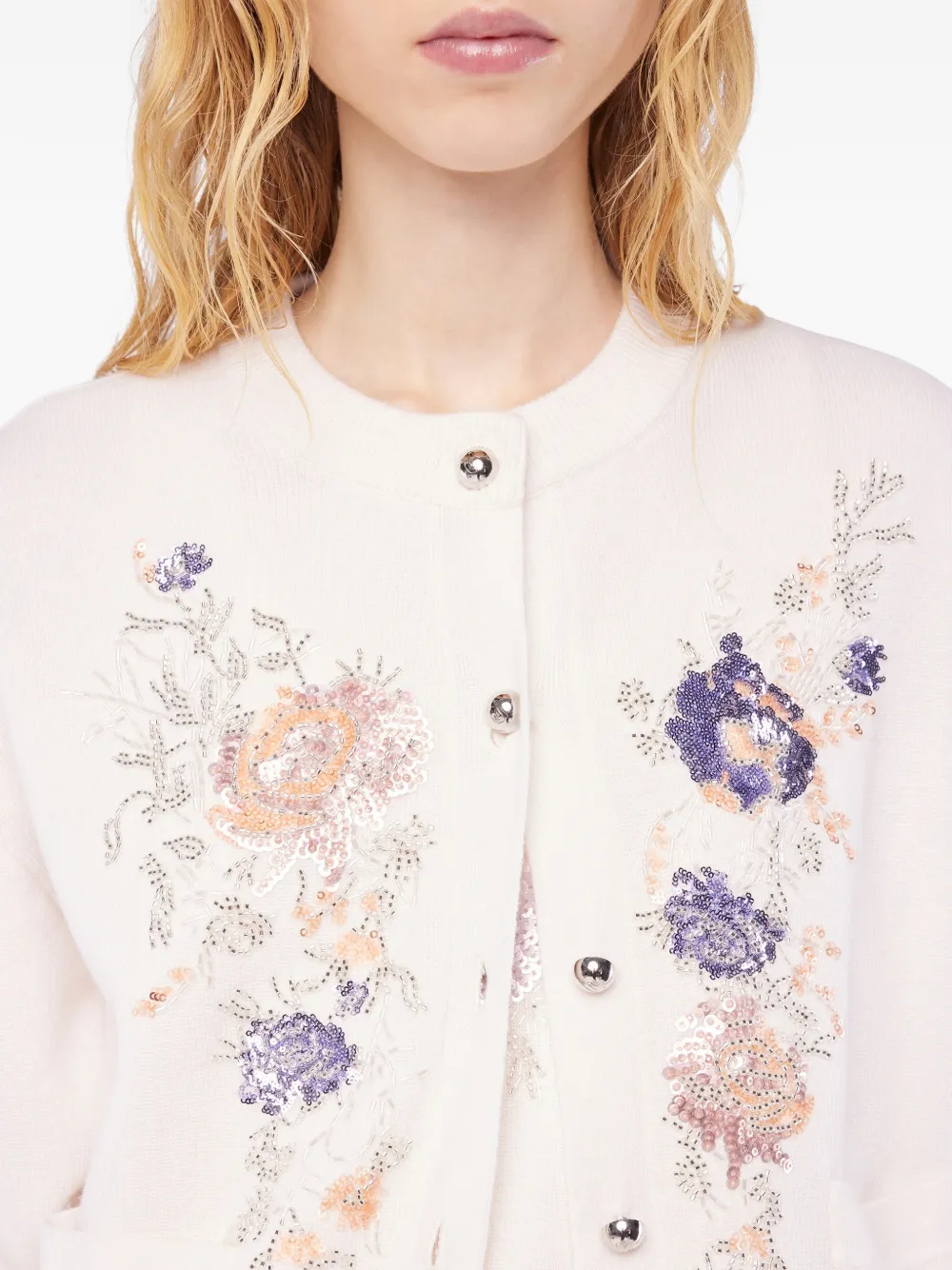 Rabanne Vest met geborduurde bloemen Bruin
