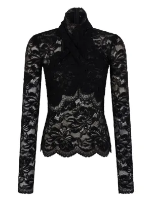 Valentino Garavani レース トップ | ブラック | FARFETCH JP