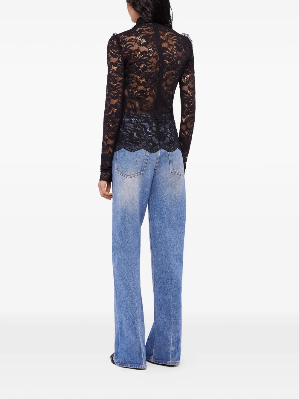 Rabanne Blouse met kant Zwart