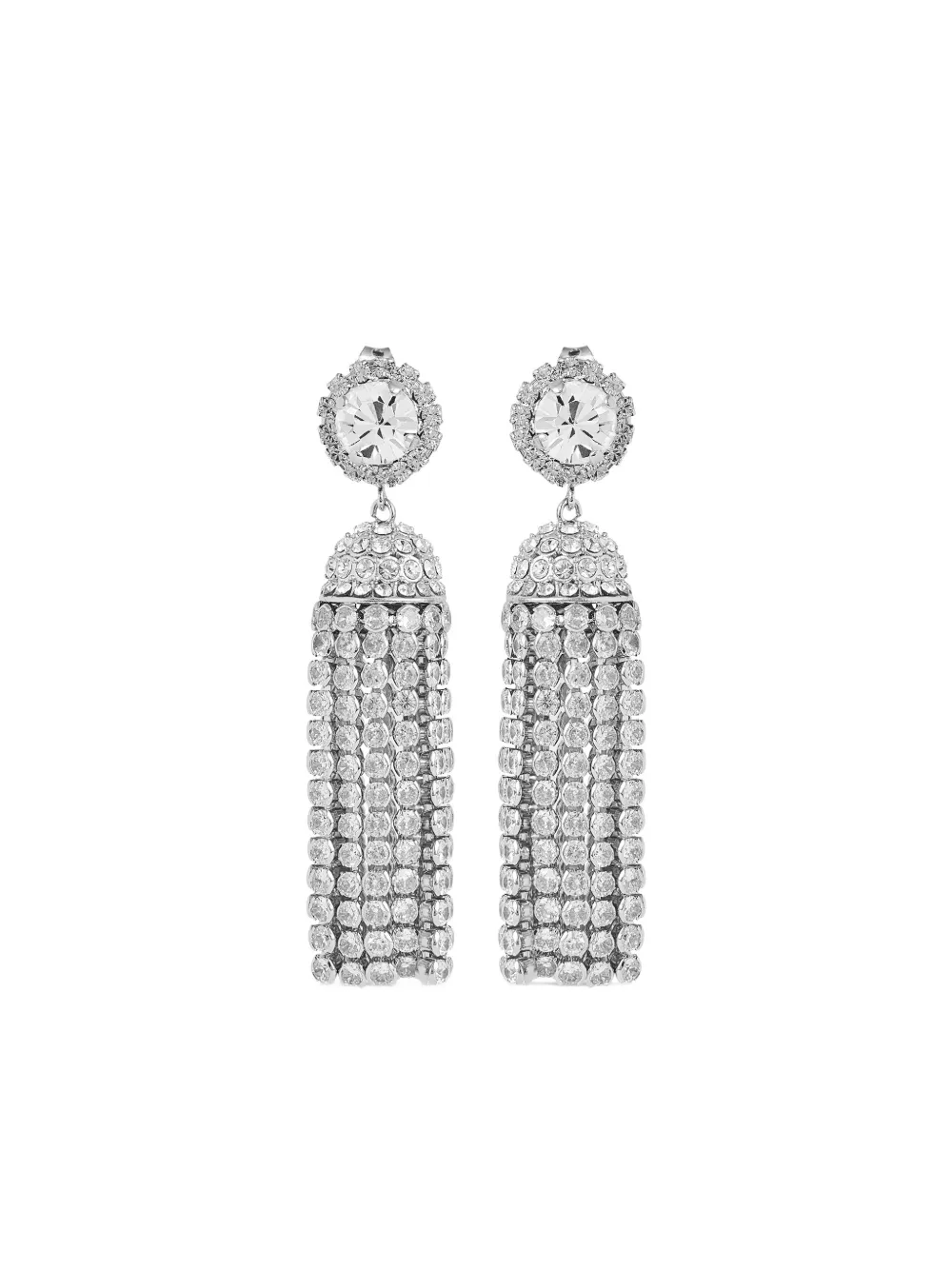 Rabanne crystal-embellishment tassel earrings - Argento