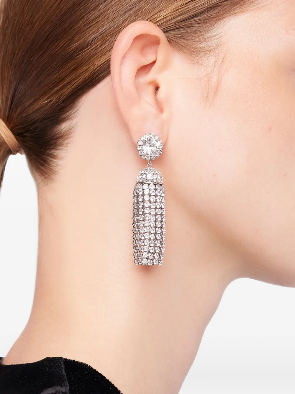 Rabanne crystal-embellishment tassel earrings - Zilver
