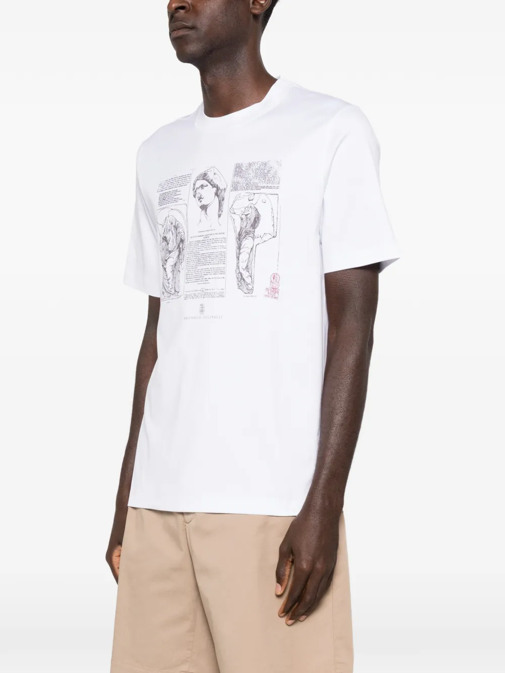 Brunello Cucinelli T-shirt met grafische print Wit