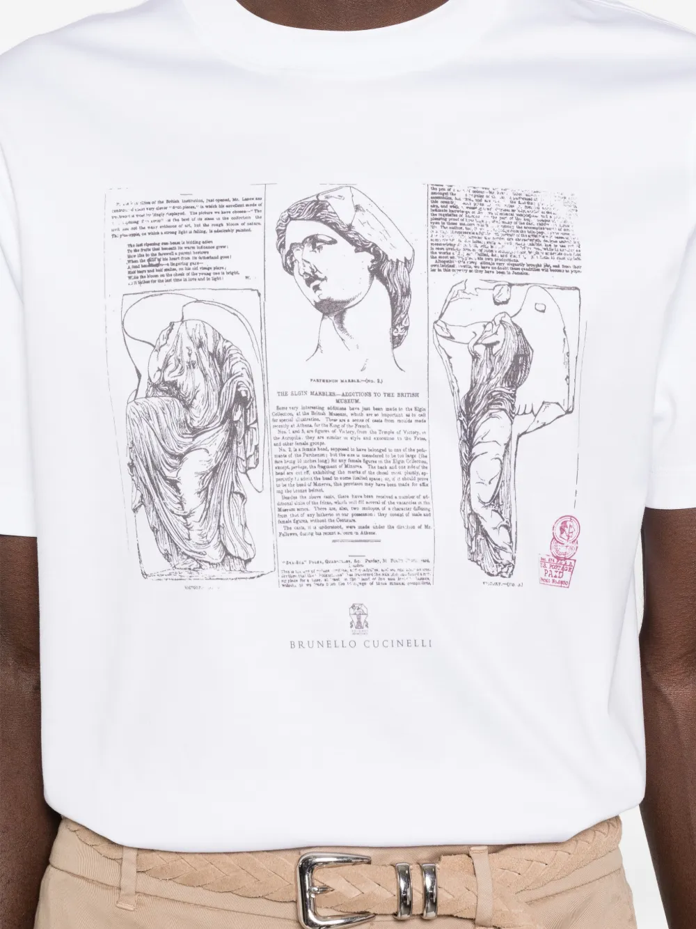 Brunello Cucinelli T-shirt met grafische print Wit