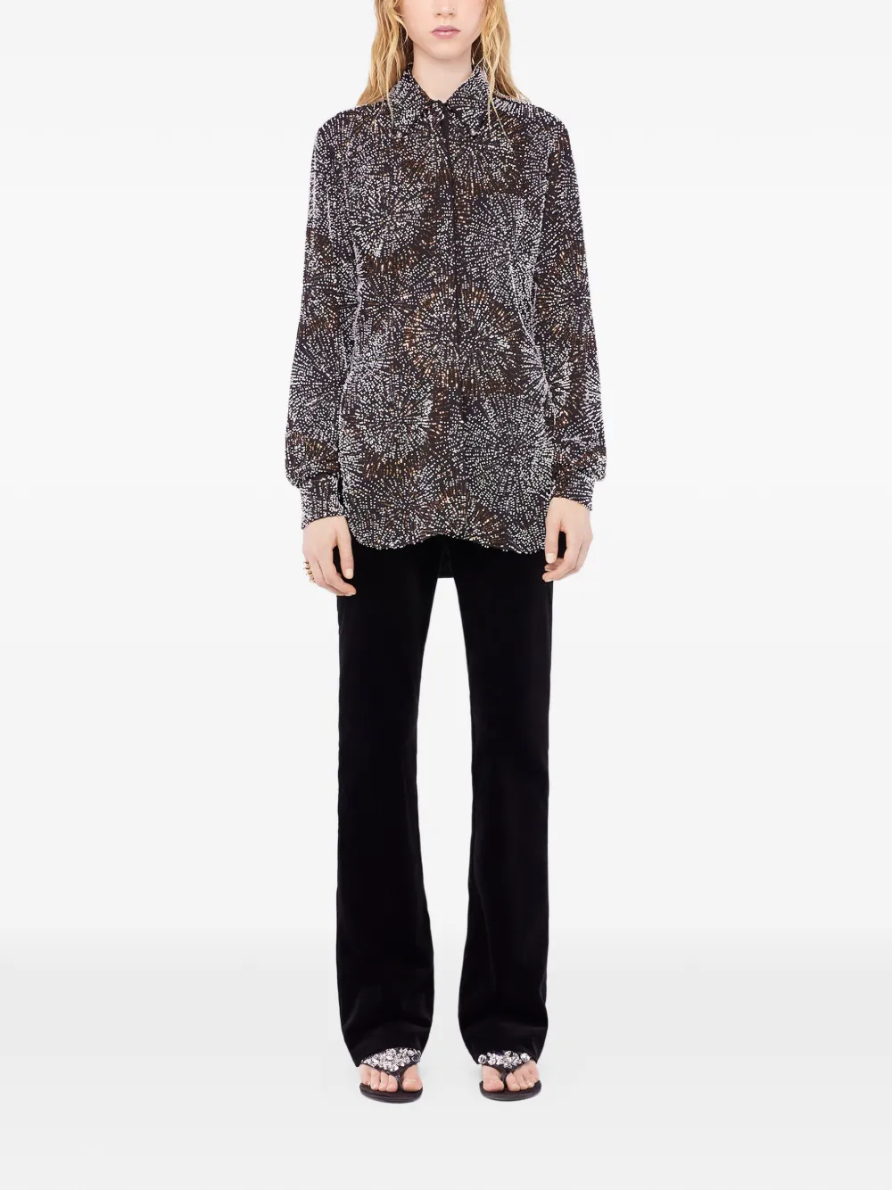 Rabanne embroidered shirt - Zwart