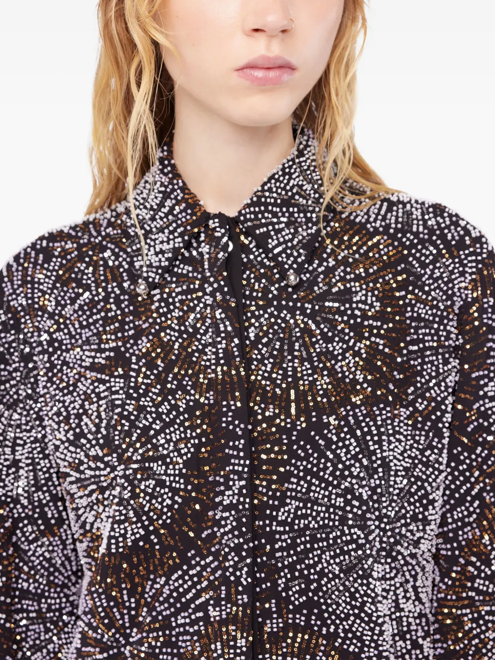 Rabanne Embroidered Shirt In Black