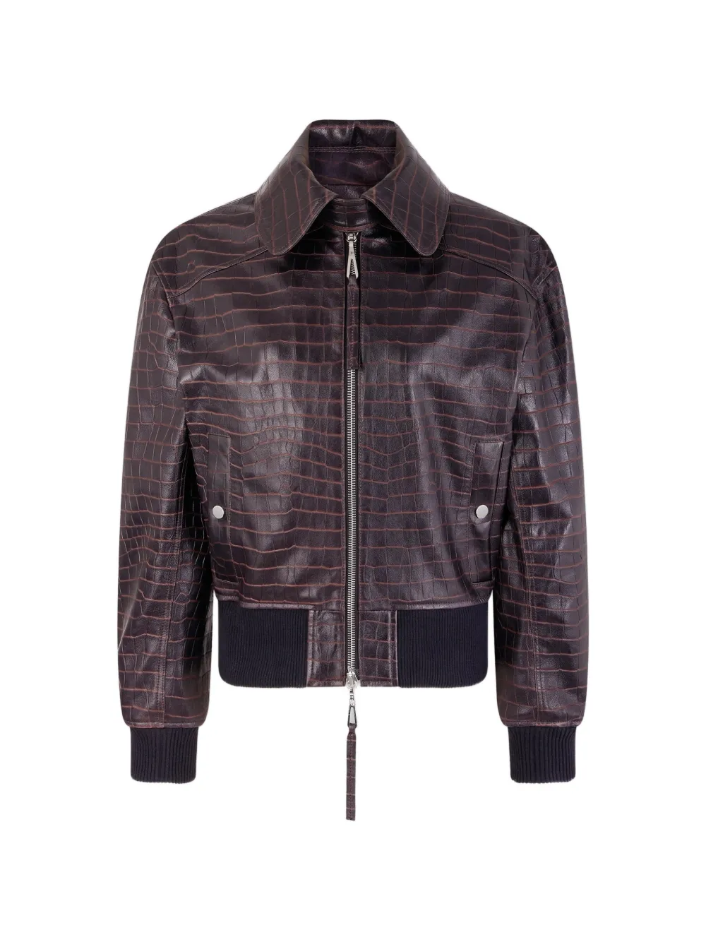 Rabanne Bomberjacke mit Kroko-Effekt - Braun