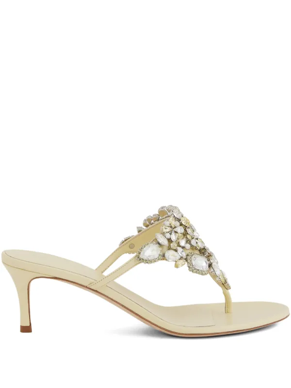 Rabanne Crystal-embellished Sandals in Neutrals