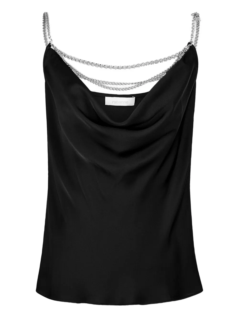 Rabanne chain strap satin top - Nero