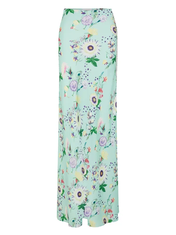 Rabanne Floral Chain Skirt in Blue