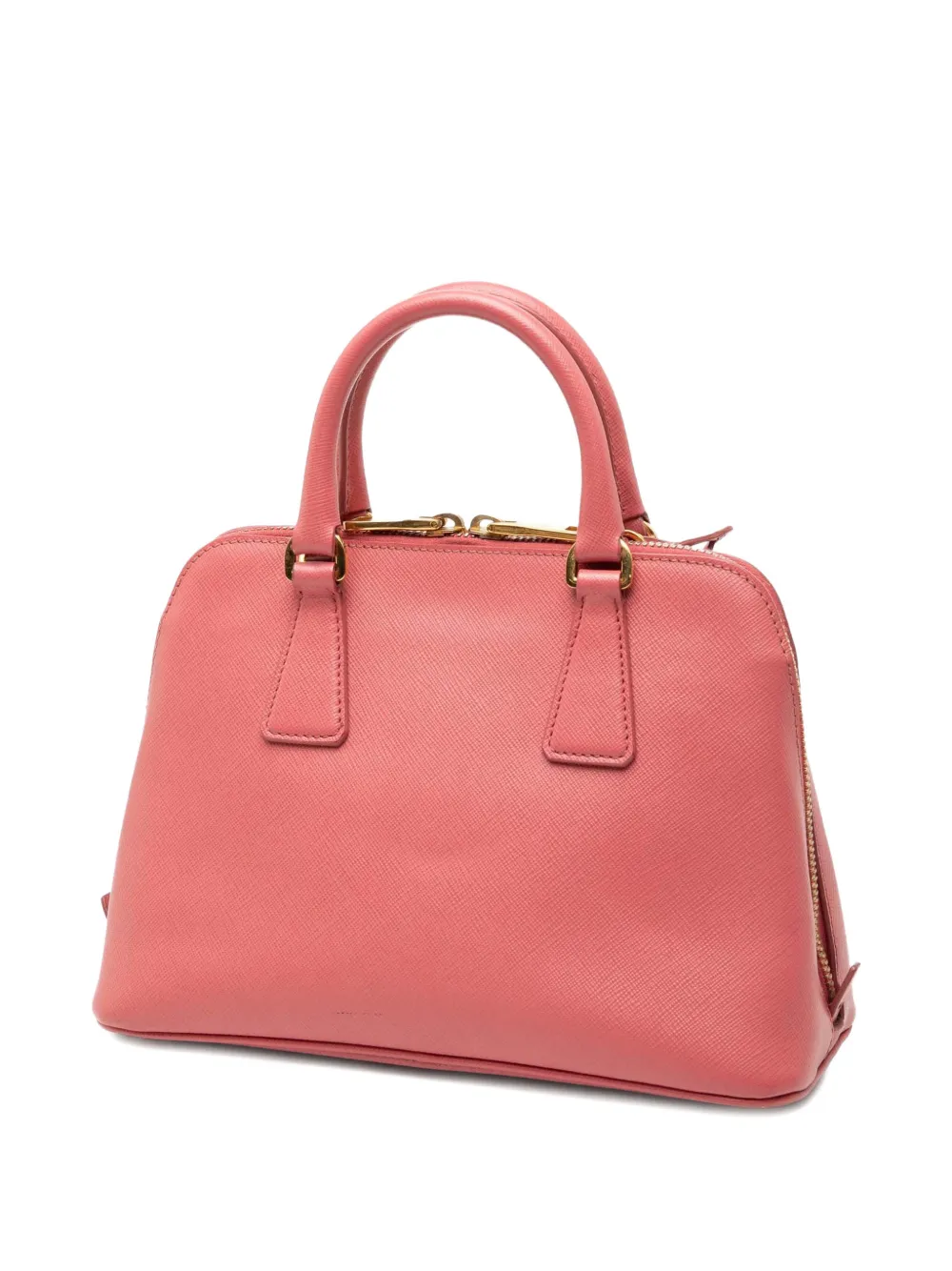 Pre-owned Prada 2010-2025 Small Saffiano Lux Promenade Satchel In Pink