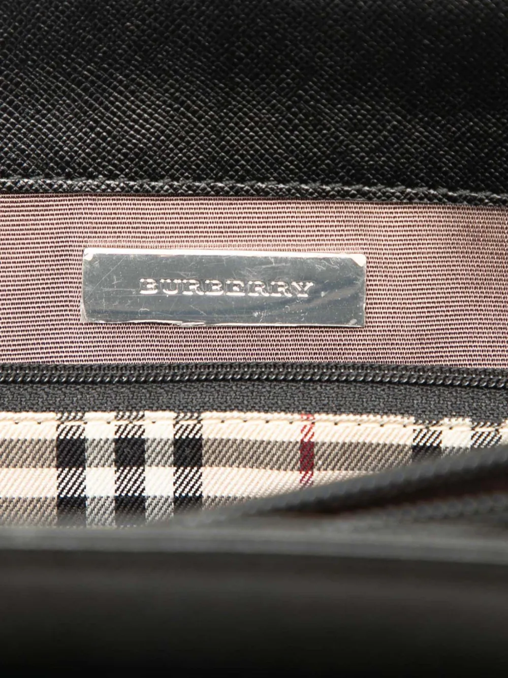 Pre-owned Burberry 2000-2017 Leather Tote Bag In Black