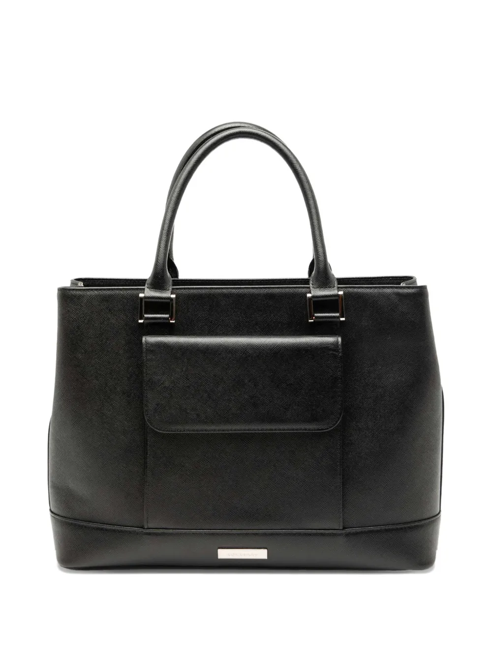 Pre-owned Burberry 2000-2017 Leather Tote Bag In Black