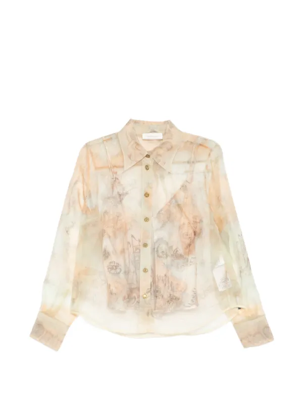 Zimmermann Rebellion Body Shirt in Neutrals