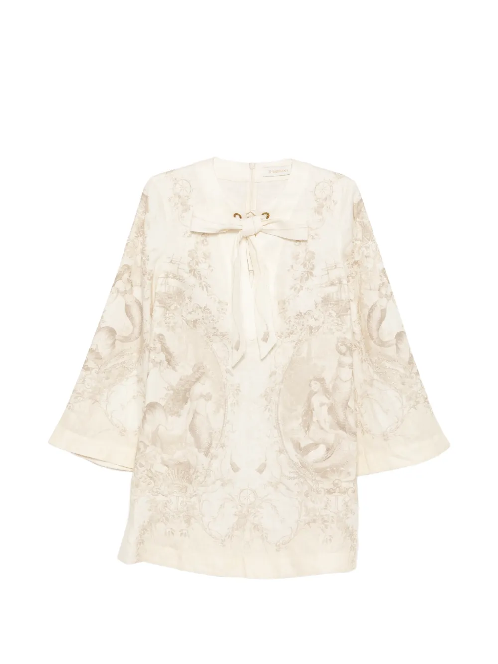 ZIMMERMANN tie neck tunic dress - Toni neutri