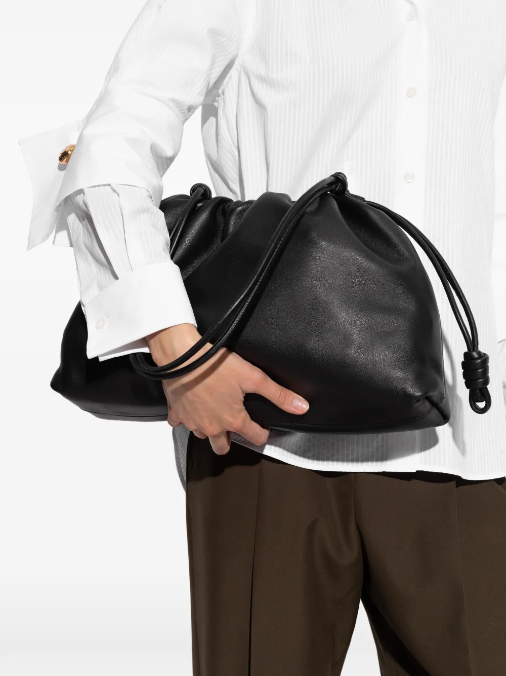 LOEWE large Flamenco drawstring shoulder bag - Zwart