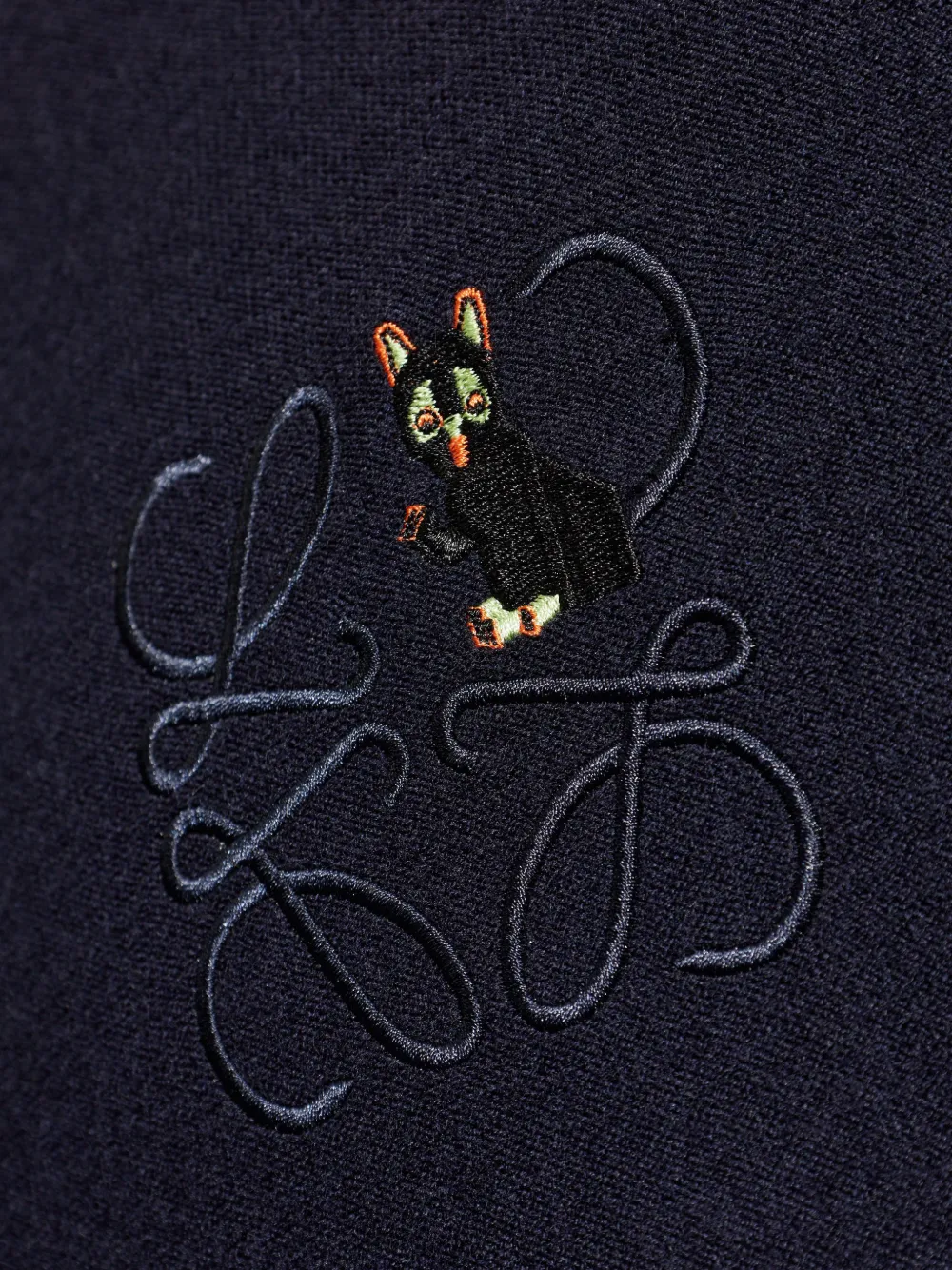 x Louis Wain embroidered wool sweater