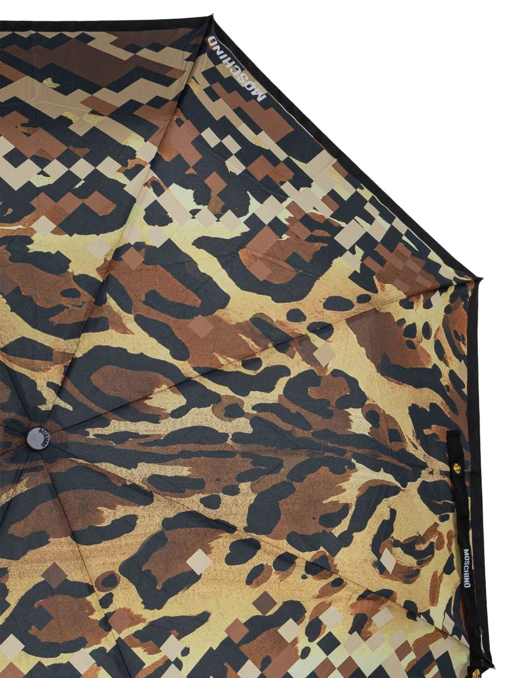 Moschino Paraplu met pixelprint Bruin
