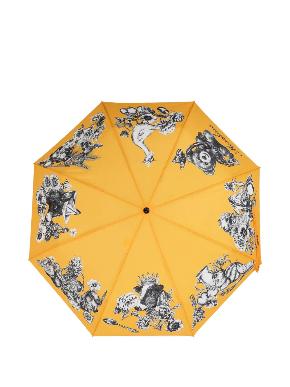 Moschino graphic-print umbrella - Geel
