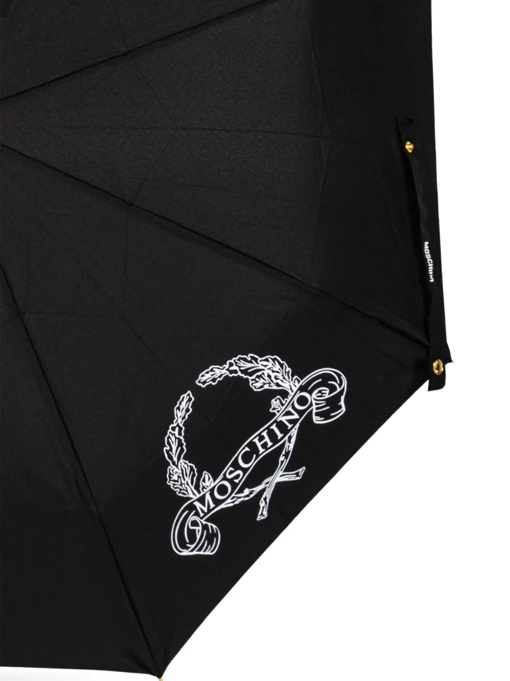 Moschino Laurel Crown paraplu met logo Zwart