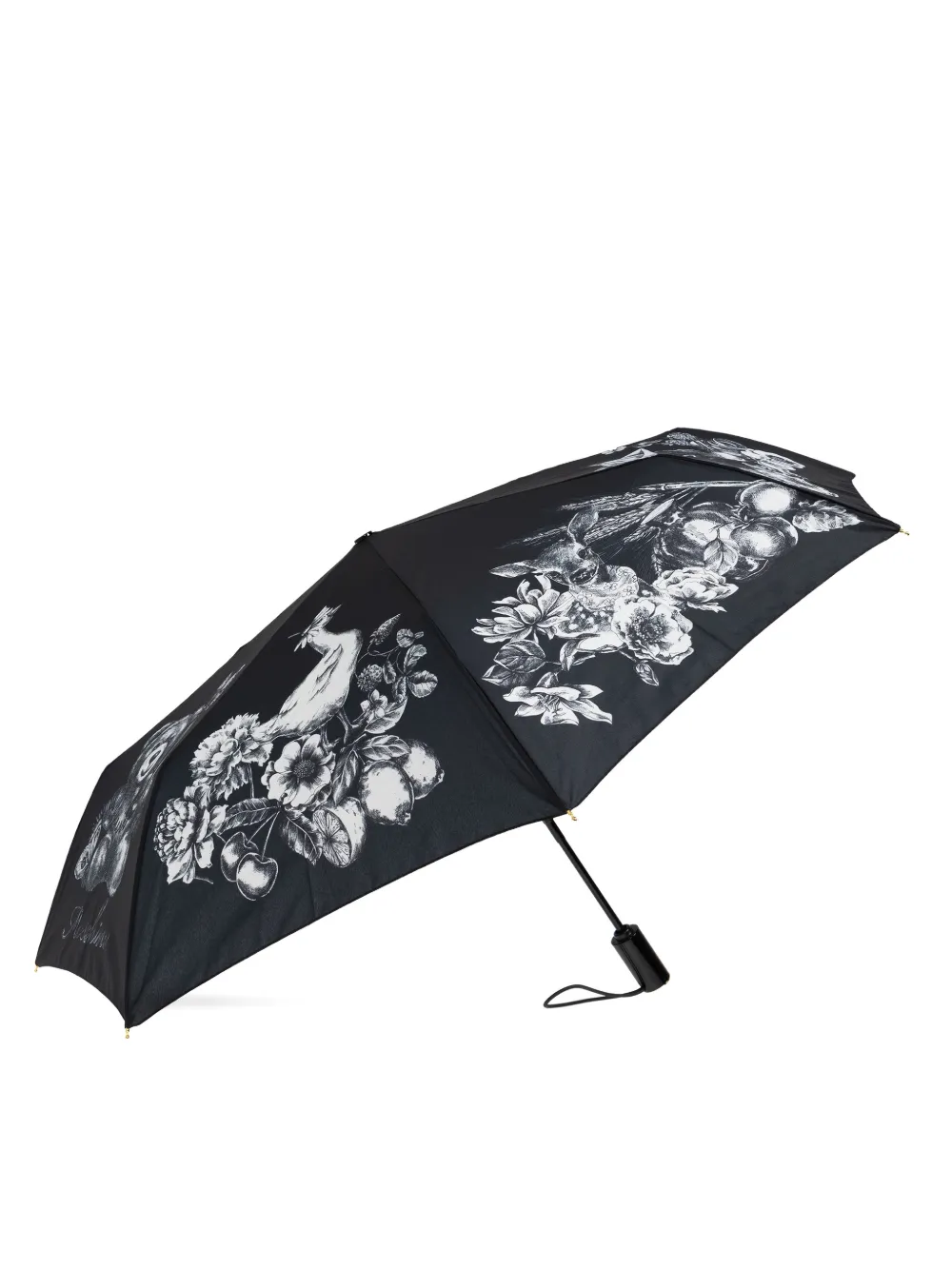 Moschino graphic-print umbrella - Zwart