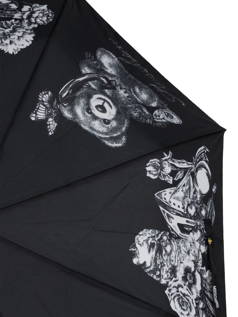 Moschino Paraplu met grafische print Zwart