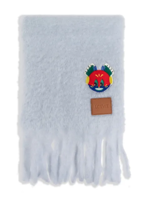 LOEWE x Louis Wain appliqué fringed scarf