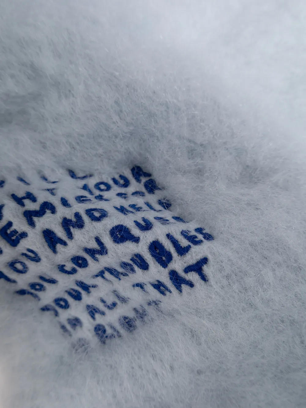  Loewe X Louis Wain Appliqué Fringed Scarf - Blue 