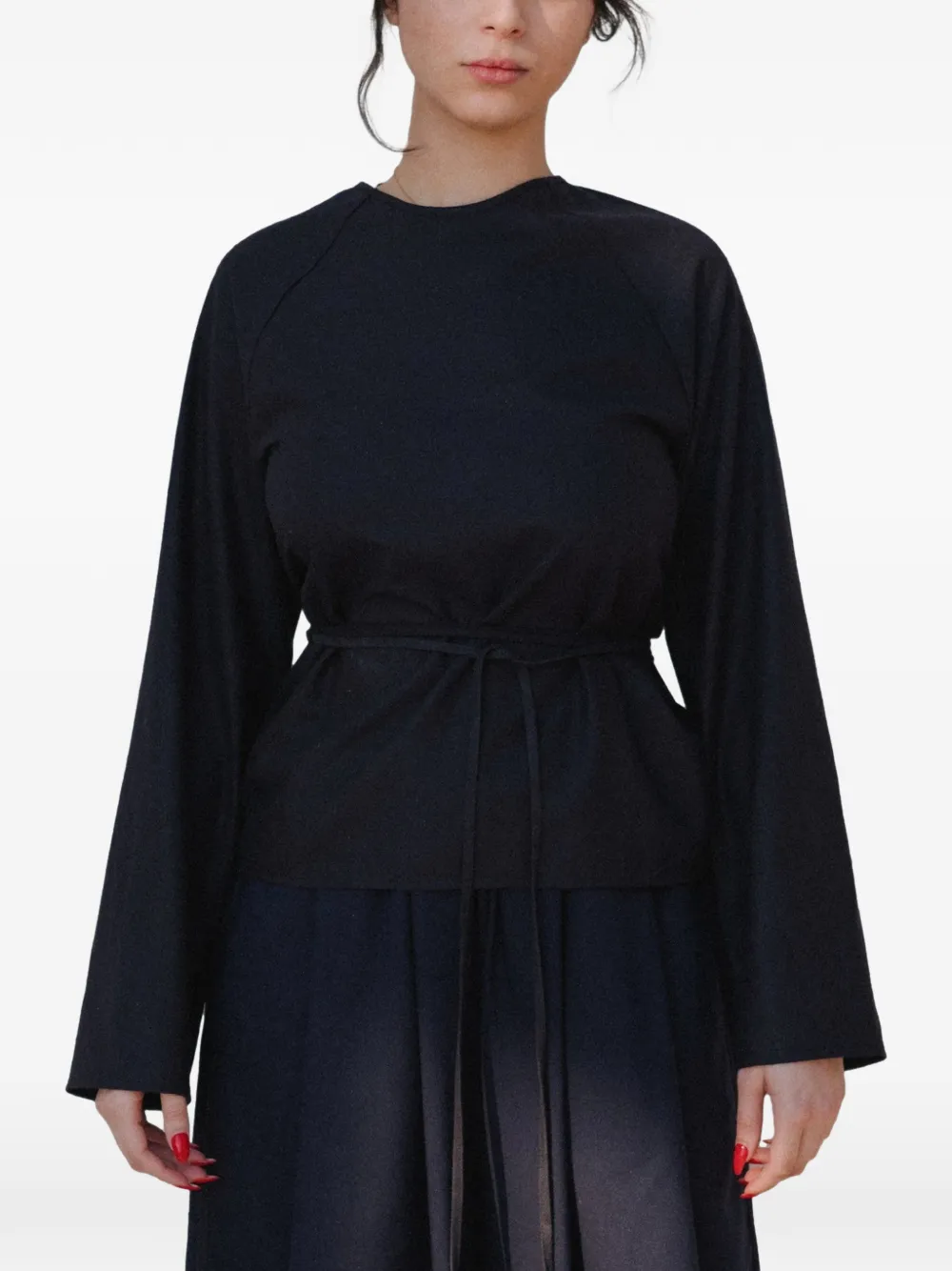 Baserange Apron Silk Maxi Dress In Black