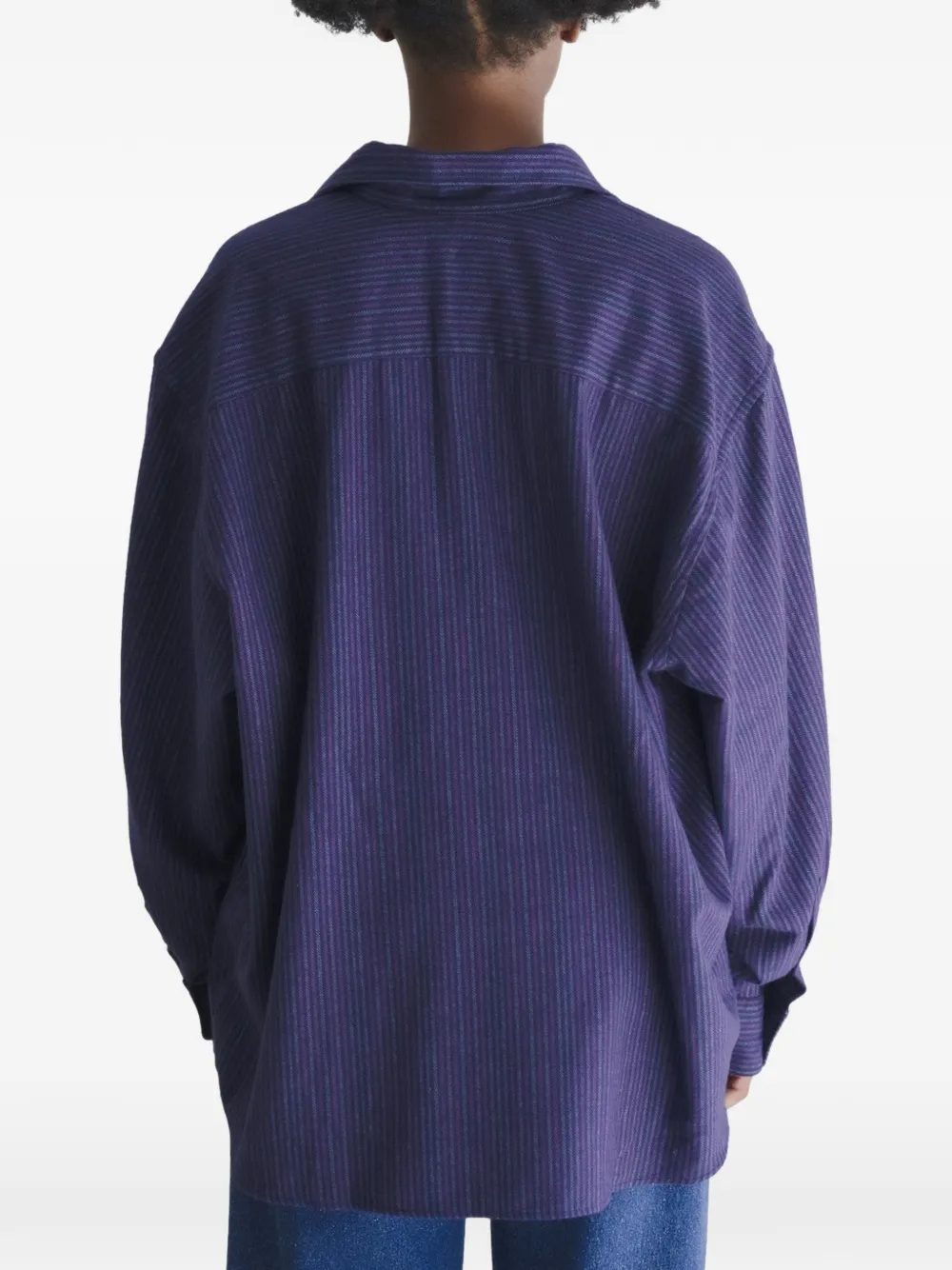 Baserange Claude Striped-pattern Shirt In Purple