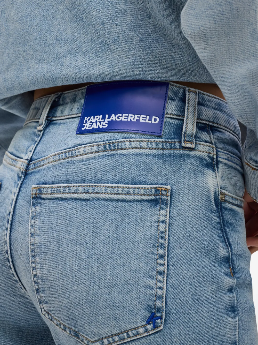 Karl Lagerfeld Jeans met logopatch Blauw