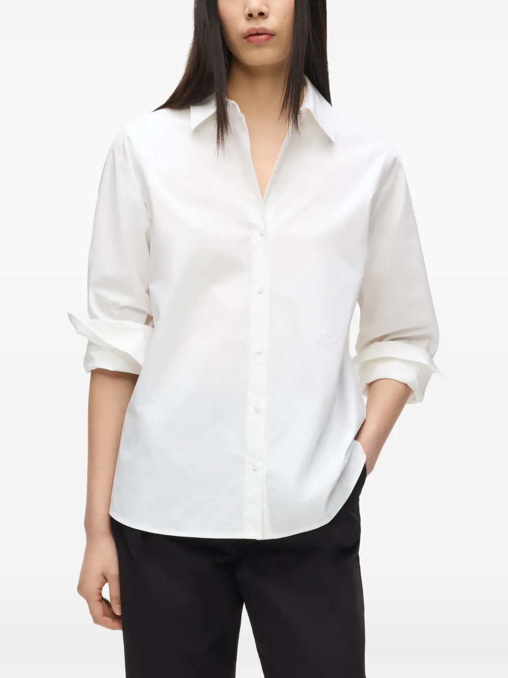  Karl Lagerfeld Classic-collar Shirt - White 